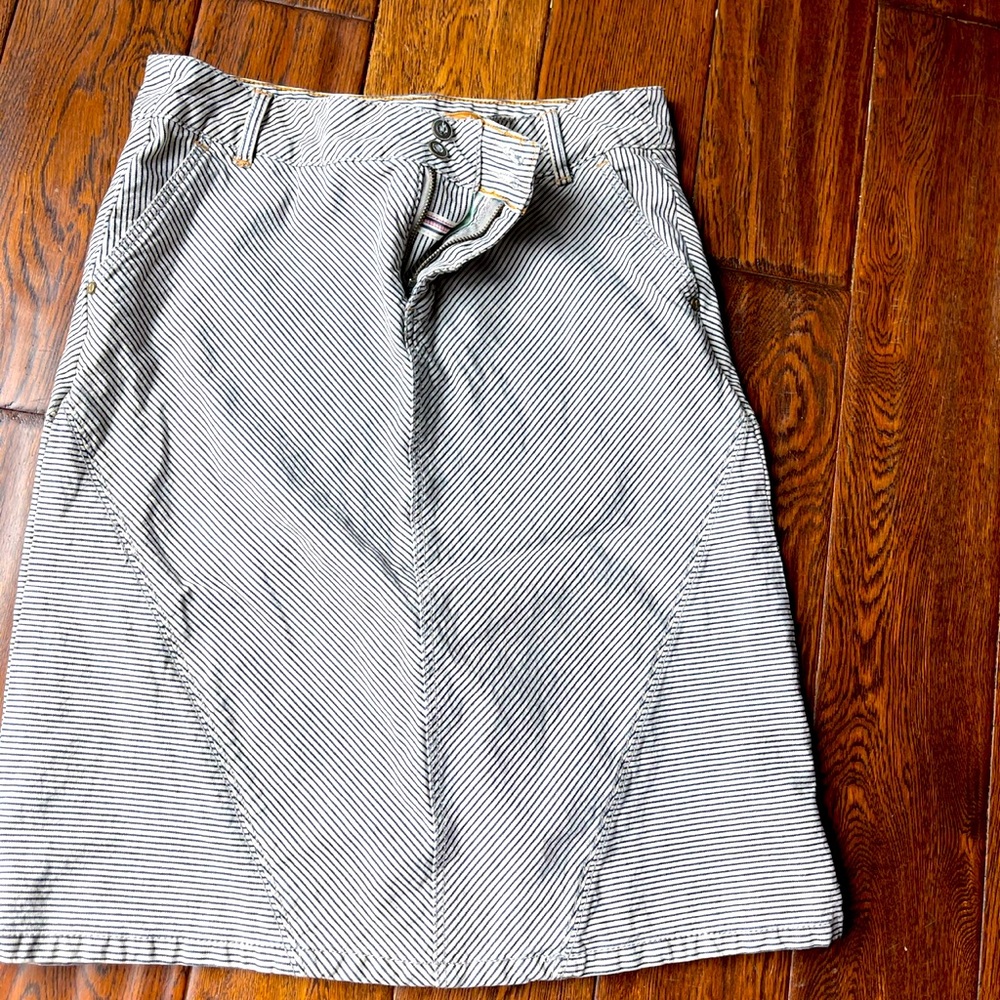 Pilcro denim striped skirt!